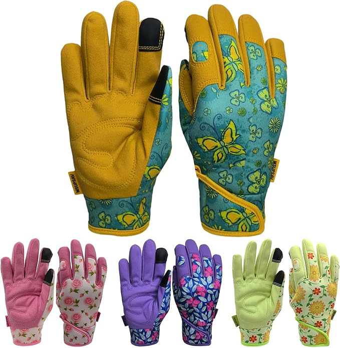 Thorn Proof&Puncture Resistant Gardening Gloves with Grip,Garden Glove for Women, Leather Yard Work Gifts
