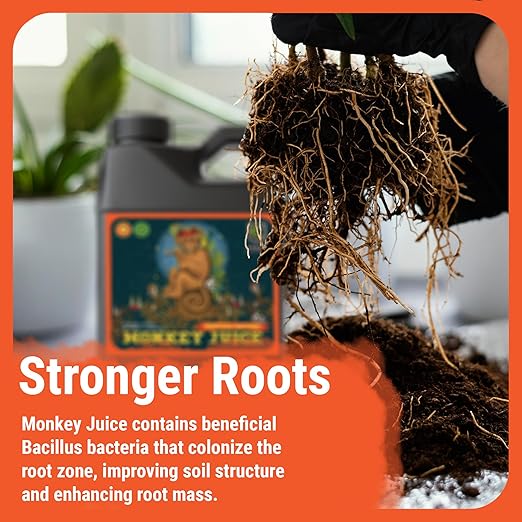 Cronk Nutrients Monkey Juice – Bacillus Root Inoculant – Organic Solution to Increase Your Plants Health – Root Mass Enhancer for Plant Growth and Flowering Boost, 1L