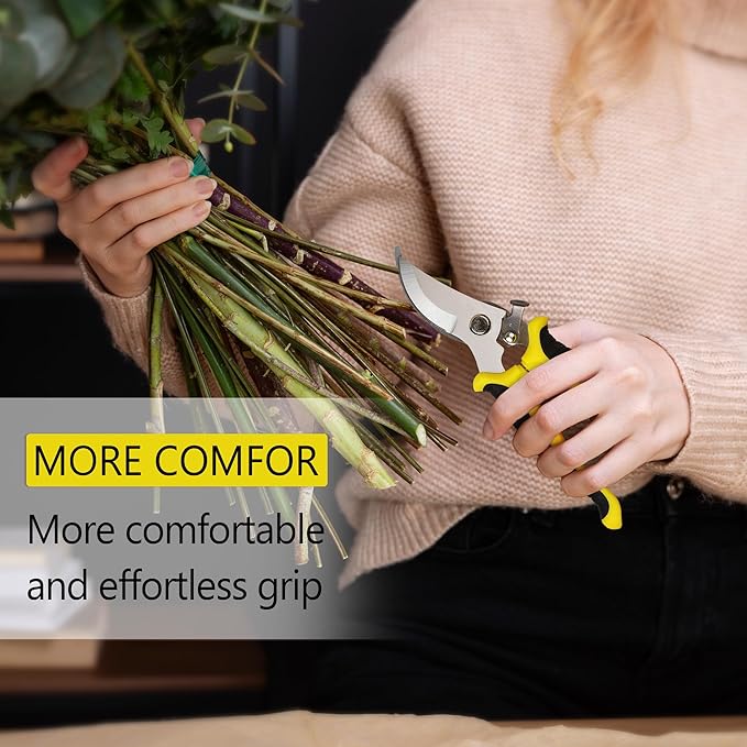 Pruning Shears Gardening Scissors Tools: 3pcs Outdoors&Indoor Garden Clippers, Rose Snips, Plant Clippers, Wood Pruner, Gardener Work Accessories for Flower Arrangement, Yard Landscaping (Multi-color)