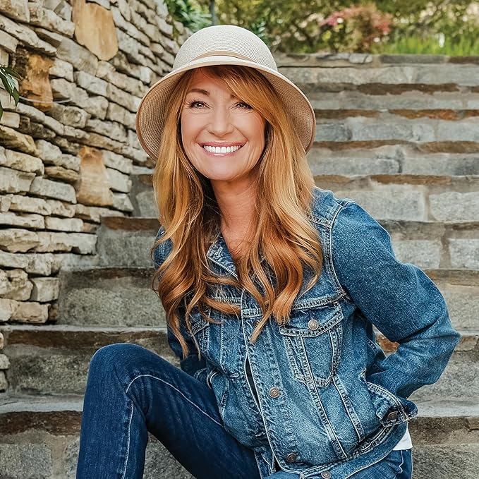 Wallaroo Lady Brett Hat (Mixed Camel) – Jane Seymour W Collection | Women’s UPF 50+ Flexi-Weave | 3-Inch Brim | Packable Adjustable Fit | Perfect for Travel, Brunch, Art Walks, Stylish Events