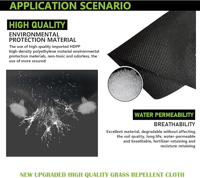 5 OZ Non Woven Geotextile Landscape Fabric, Weed Barrier Landscape Fabric for Landscaping, French Drains, Underlayment, Erosion Control, Construction Projects, 4x50FT Black