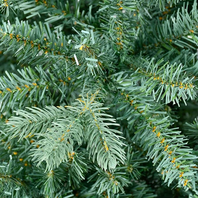 8 Ft Blue Spruce Artificial Christmas Tree, Hinged Unlit Xmas Trees with 2458 PE&PVC Mixed Branch Tips, Home Holiday School Decor with Foldable Base Easy Setup