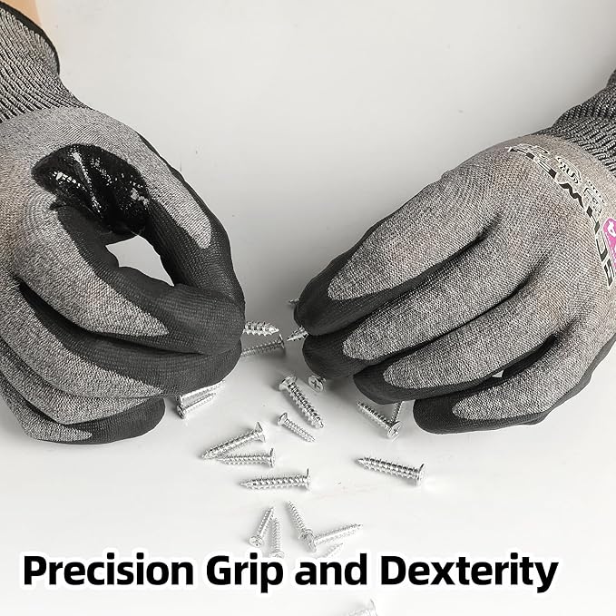 Schwer A4 AIR-SKIN Cut Resistant Work Gloves AR5918 with Extreme Lightweight & Thin, Grip Gloves for Fishing, Refined Work, Mechanic, Gardening, Touch-Screen, Non-PFAS, 3D-Comfort Fit, 1 Pair (M)