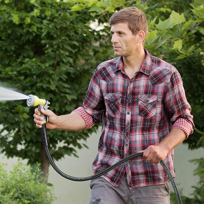 Heavy Duty Garden Hose 100ft, NON-EXPANDABLE Flexible Water Hose, Kink Resistant Lightweight Hybrid Hose, Leakproof Hose Male to Female Fittings