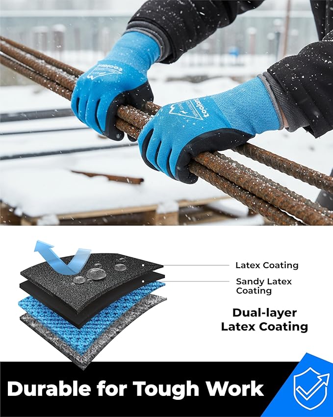 toolant Winter Work Gloves for Men & Women, Freezer Gloves with Super Durable & Grip, Insulated Liner for Cold Weather