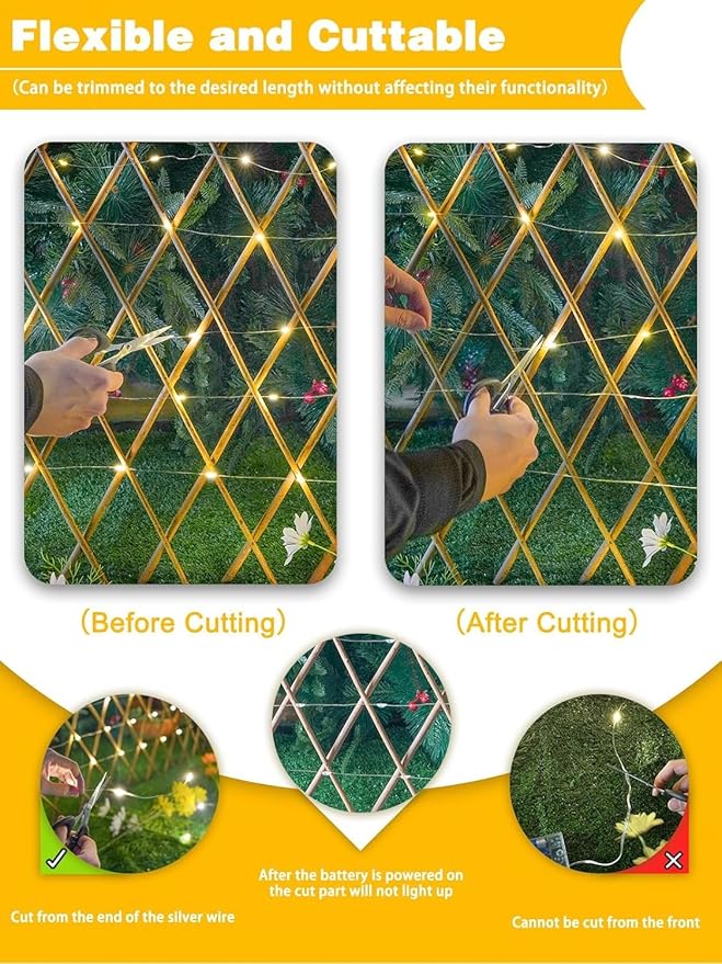 4 Pack Christmas Fairy Lights Battery Operated with Remote, 33FT 100LED Waterproof Twinkle Lights with Timer, String Light Indoor & Outdoor for Bedroom Wedding DIY Christmas Decoration (Warm White)