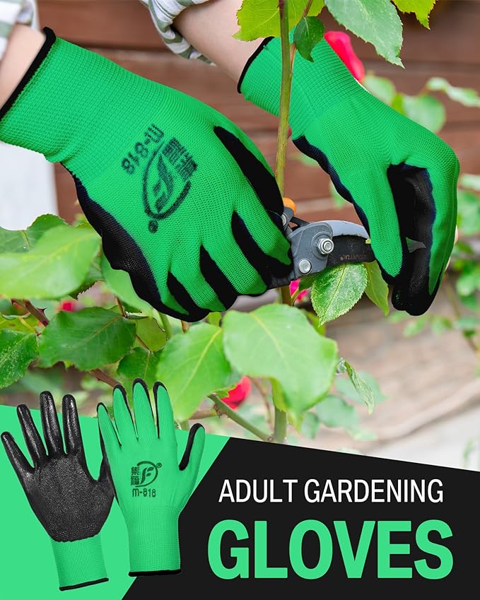 72 Pairs Gardening Work Gloves Bulk for Men Women, Rubber Coated Garden Multipack Safety Construction Glove