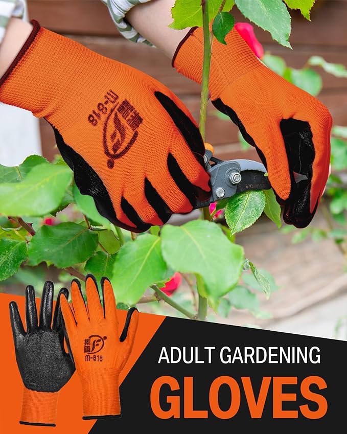 72 Pairs Gardening Work Gloves Bulk for Men Women, Rubber Coated Garden Multipack Safety Construction Glove