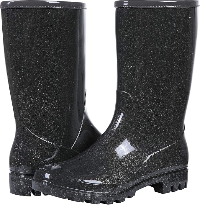 Evshine Women's Mid Calf Rain Boots Waterproof Garden Shoes