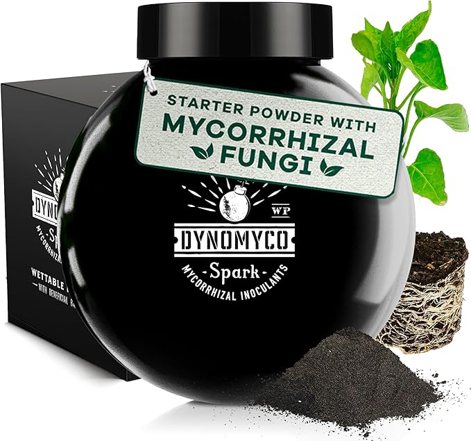 DYNOMYCO Spark WP Mycorrhizal Fungi, 6oz Wettable Powder – 3-In-1 Root Enhancer Amplifies Nutrient Uptake & Yield – Treats 38 Plants, Indoor/Outdoor Bio-Stimulant – Dissolves Fast in Seed Starter Soil