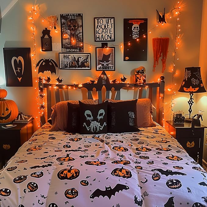 JMEXSUSS 250 LED Orange Lights for Halloween, 91.5ft Halloween Lights Indoor Outdoor Waterproof with 8 Modes, Connectable Orange String Lights for Yard Patio Party Holiday Decorations