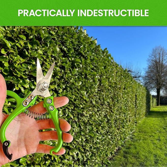 GARDEN GURU Ergonomic Garden Snips Clippers – Professional Hand Pruner Pruning Shear with Comfort Grip Handles for Gardening Trimming and Yard Work – High Carbon Steel