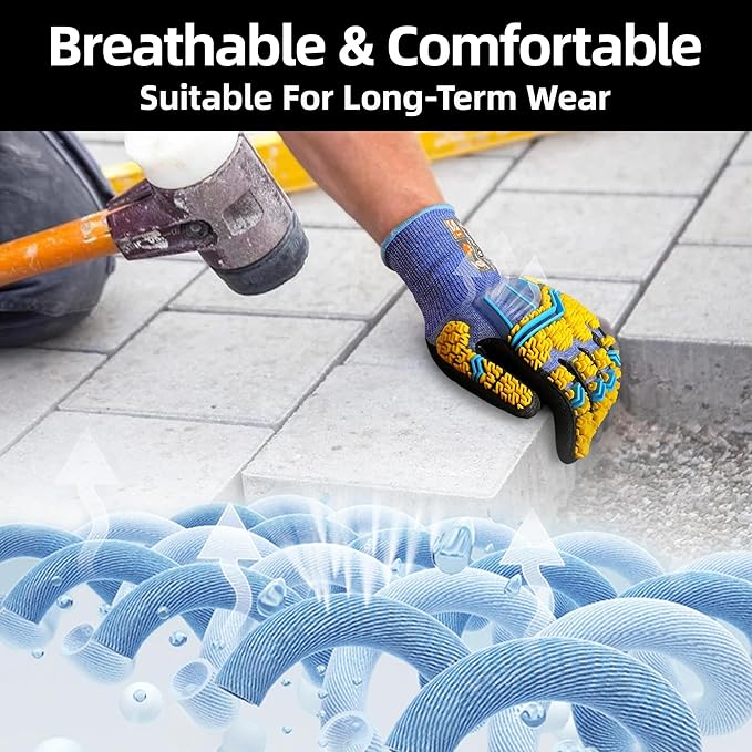 Schwer PRO-SKIN Impact Gloves with ANSI A4 Cut Reistant Protection, Flexible and Comfortable Work Gloves with Grip，Touchscreen, Used for Oil and Gas E&P，Mechanic, Construction, Non-PFAS, L, PM3900-T