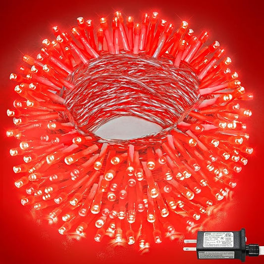 66FT 200 LED Christmas Lights Outdoor, Plug in Christmas String Lights Indoor, Waterproof & 8 Modes & Timer Function, Connectable Fairy Twinkle Light for House Bedroom Wedding Party Decor, Red