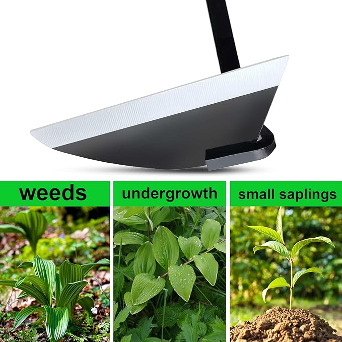 Japanese Wide Blade Garden Tool - Premium Quality Hand Hoes/Weeding Sickle is Very Sharp for Quick Work