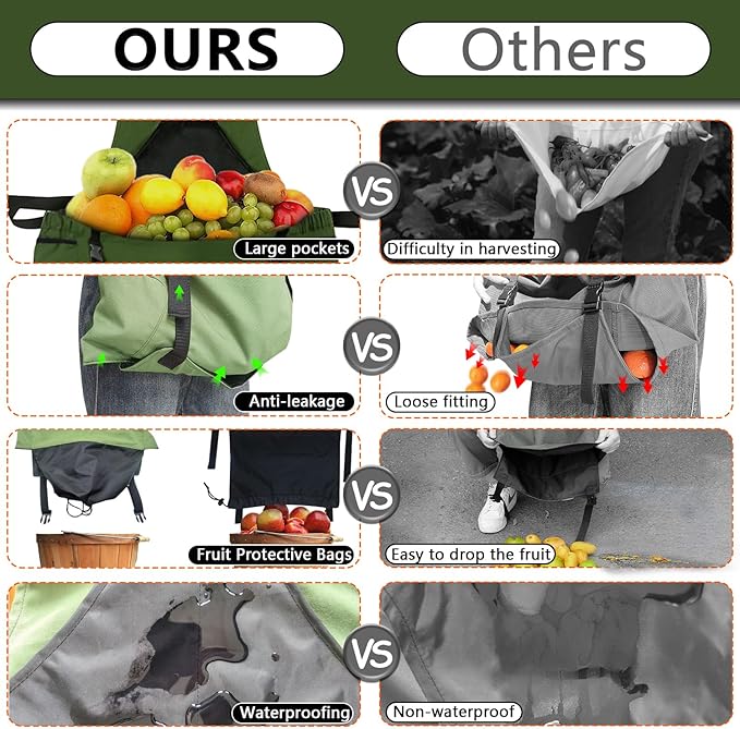 Gardening Apron, Harvest Apron Gardening Gifts for Men Gardening Apron with Pockets for Women, Green