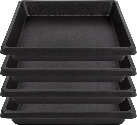 Square Plant Saucer 6 Inch 4 Pack 8 10 12 14 16 18 20 inch Plant Drip Trays, Plant Trays for Pots, Plant Saucers for Indoors and Outdoors, Durable No Holes, Water Catcher Tray for Flower pots