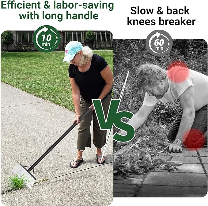 Garden Flat Shovel Scraper, Multifunctional Garden Cleaning Shovel with 59 Inch Long Handle, Heavy Duty Outdoor Floor Scraper for Weed Cleaning,Trenching,Edging and Removing Snow,Ice,Weeds,Dirty,Moss