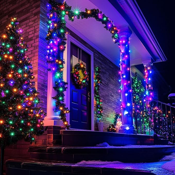 TW SHINE Color Changing Christmas Lights, 66 FT 200 LED Warm White and RGB Halloween Lights with Remote Waterproof, Outdoor String Lights for Indoor Xmas Tree Wedding Decorations