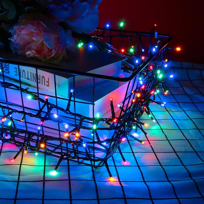 AWQ 500 LED 49ft Christmas Cluster Lights Christmas Decoration String Lights for Xmas Home Garden Wedding Party Xmas Tree Bedroom Indoor Outdoor Decor (Multicolor)