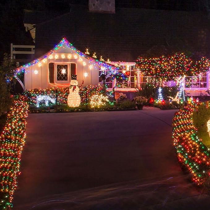 TW SHINE Christmas Lights, Total 400 LED 132FT Outdoor Christmas Lights Plug in with 8 Modes, Waterproof Multi Colored Light Outdoor, Indoor Xmas Decorations for Party Yard Decor