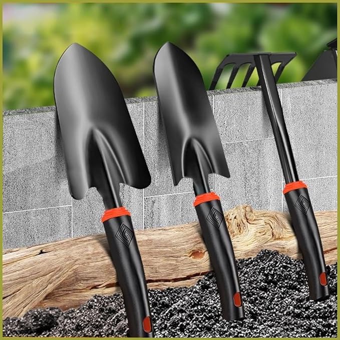 Garden Tool Set, Includes 1/4-inch Mesh Gardening Sifter, Trowel, Transplanter, and Cultivator for Outdoor Gardening, Ergonomic Yard Tool Kit