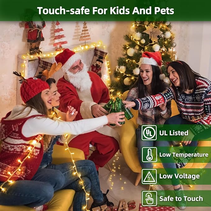 750 LED Chrstmas Lights, 240ft Outdoor Christmas String Lights with 12 Modes, Warm White LED String Lights with Timer Dimmable Waterproof for Tree Fence Garden Xmas Wedding Party Decor WarmWhite