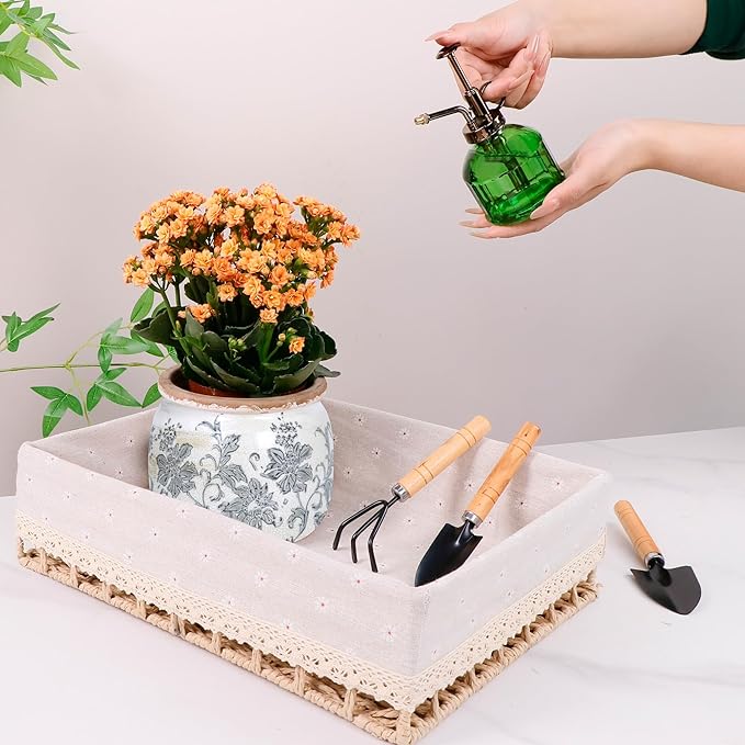 Ceramic Pot for Planter, Vintage Flower Pot with Drainage Holes, 6.29 inch Ice Crack Glazed Indoor Planters Pot (Old World)