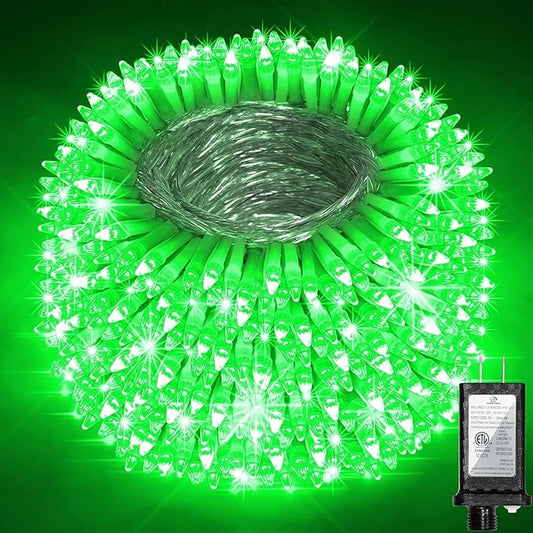 750 LED 240FT Christmas String Lights Outdoor, 12 Pro Modes and Timer Memory & Brightness, Plug in Outdoor Waterproof Clear Wire Twinkle Light for for Xmas Yard Tree Wedding Party Decor (Green)