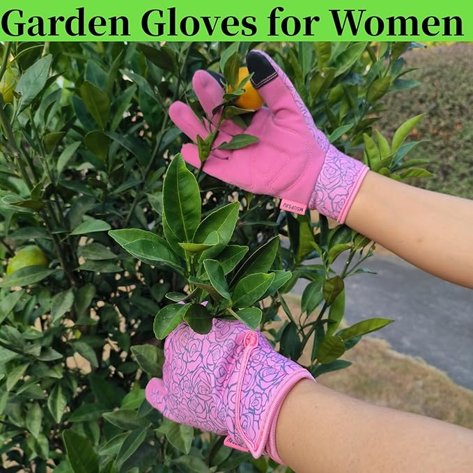 Thorn Proof&Puncture Resistant Gardening Gloves with Grip,Garden Glove for Women, Leather Yard Work Gifts