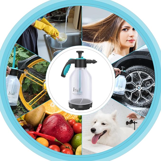 Itisll Manual Garden Sprayer Foam Nozzle Hand Lawn Pressure Pump Sprayer Safety Valve with Extended Spray Wand, Durable Polyethylene Rod 0.5 Gal