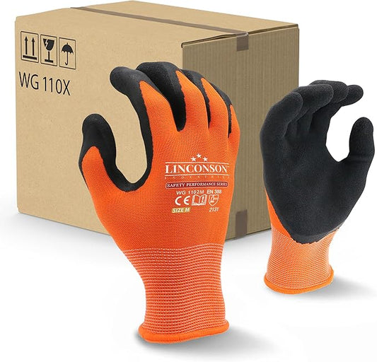 linconson 12 Pack Safety Performance Series Construction Mechanics Work Gloves