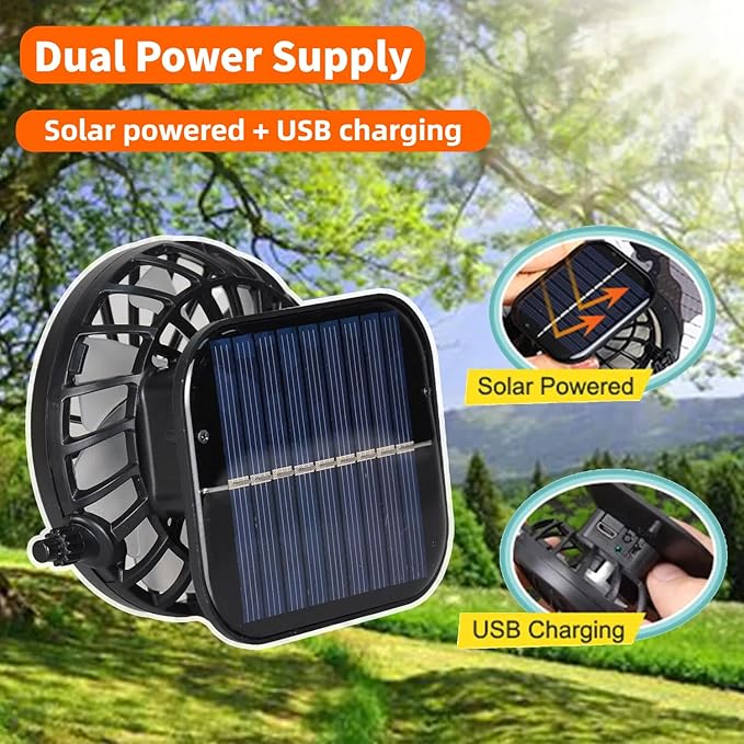 Wide Brim Solar Fan Hat for Men Women- UPF 50+ Sun Bucket Hat with 2 Built-in Solar Powered Fans for Fishing, Hiking & Beach