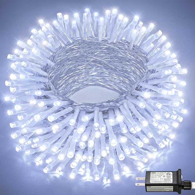 66FT 200 LED Christmas Lights Outdoor, Plug in Christmas String Lights Indoor, Waterproof & 8 Modes & Timer Function, Connectable Fairy Twinkle Light for Bedroom Classroom Wedding Party Decor, White