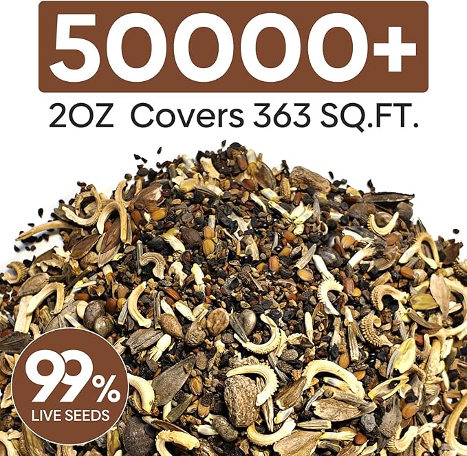 Wildflower Seeds Mix, 2 Oz, 50,000+, 28 Varieties Flowers Seeds for Planting, Annual Perennial Garden Seeds to Attract Bees, Butterflies & Birds