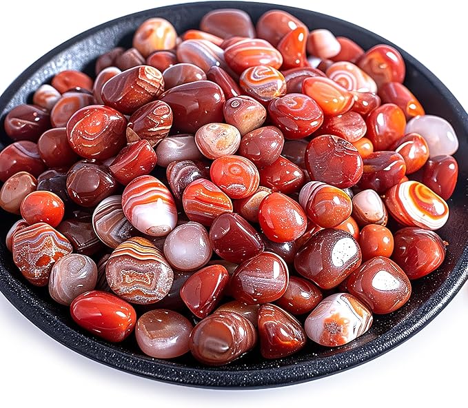 Polished Carnelian Crystal Stone Set - 72 Pcs, 0.5" 10 oz Handpicked Tumbled Gemstones Rocks Quartz, Pebbles for Reiki, Chakra, Healing, Home Decor, 0.5" - 10 oz Mahogany Obsidian