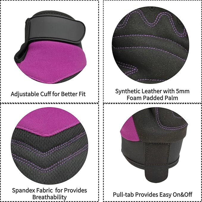 Thorn Proof&Puncture Resistant Gardening Gloves with Grip,Garden Glove for Women, Leather Yard Work Gifts