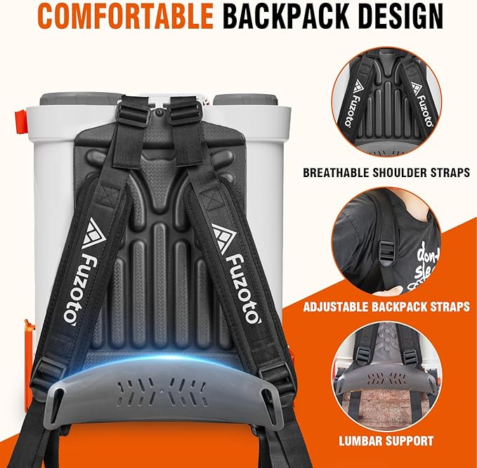 5.3 Gallon Battery Powered Backpack Sprayer, 2 * 20V Large Capacity Battery & 45-90PSI Adjustable Pressure, Electric Backpack Garden Sprayer with 6 Spray Nozzles for Lawn, Garden, Yard