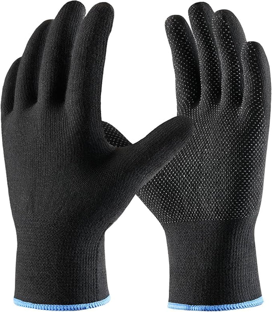 COOLJOB 12/60 Pairs Cotton Work Gloves with Non-Slip Grip Dots, Breathable Lightweight Gloves for Construction Gardening