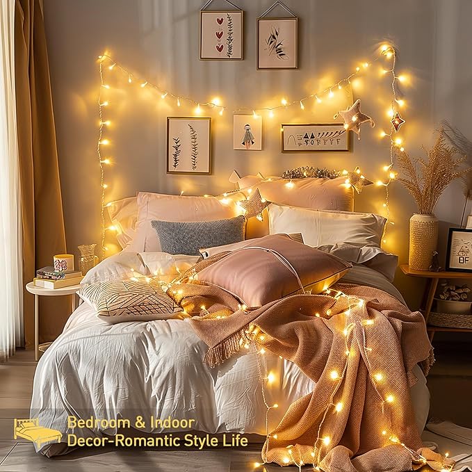 JMEXSUSS 800 LED Christmas Lights Outdoor Indoor String Lights with 8 Modes Warm White Plug in for Patio Garden Tree Wedding Party Yard Spring Decoration