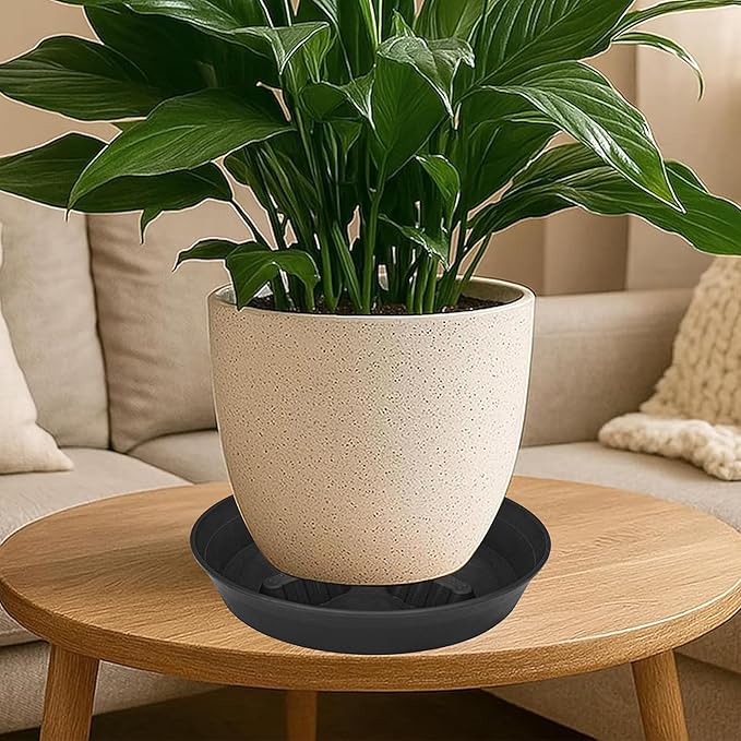 4 Pack Plant Saucer 8 inch, 10 12 14 17 inch, Plant Stand Plastic Plant Saucers for Indoors Outdoor, Heavy Duty Flower Planter Drip Trays for Pots, Pot Saucers for Plants, Grow Bags Saucers