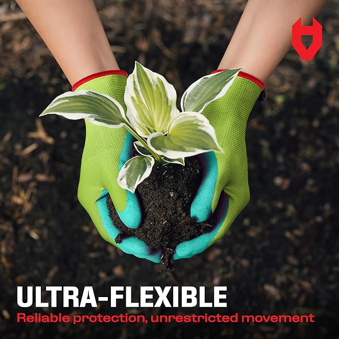 NoCry Premium Women's Gardening Gloves with Strong Non-Slip Grip - 100% Breathable, Superior Dexterity - Perfect Eco-Friendly Garden Gloves for Women