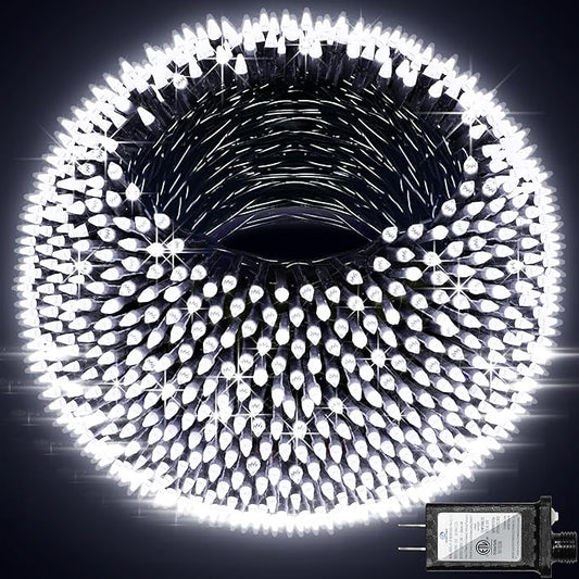 1500 LED 470FT Christmas Lights Outdoor,12 Lighting Modes Christmas String Lights with Timer, Dimmable Cool White LED StringLights Waterproof for Yard Tree Halloween Party Holiday Decor