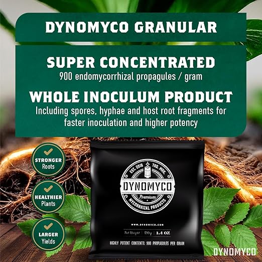 DYNOMYCO Mix 4-in-1 Mycorrhizal Grow Kit for Bigger Yields & Healthier Plants - Includes Concentrated Mycorrhizae, MHB & Bio-stimulants, Premium Coco Coir, and Biodegradable Grow Bags