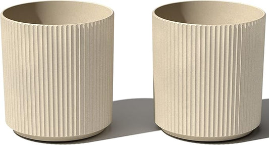 Veradek Demi Planter for Indoor/Outdoor Use | Made from Plastic & Concrete w/Drainage Holes | Modern Décor for Trees, Tall Plants, Flowers