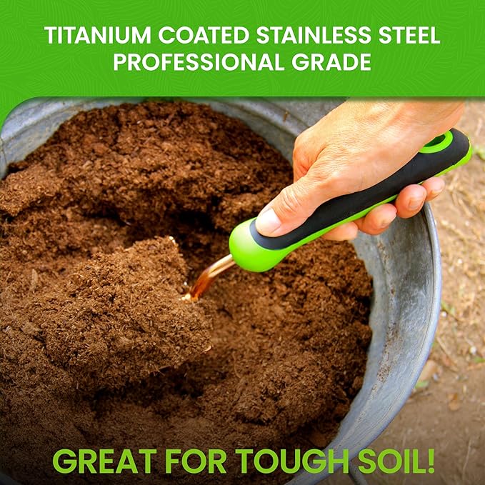 Garden Guru Super Strong Titanium Garden Trowel Hand Shovel - Rust Resistant - Ergonomic Handle - Perfect Tool for Gardening, Weeding, Transplanting and Digging in Garden Beds