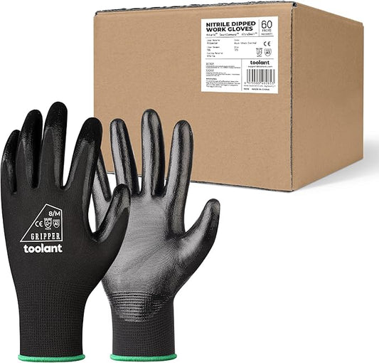 toolant Nitrile Coating Work Gloves for Men, Superior Oil Resistance, Safety Work Gloves with Grip, Touch Screen