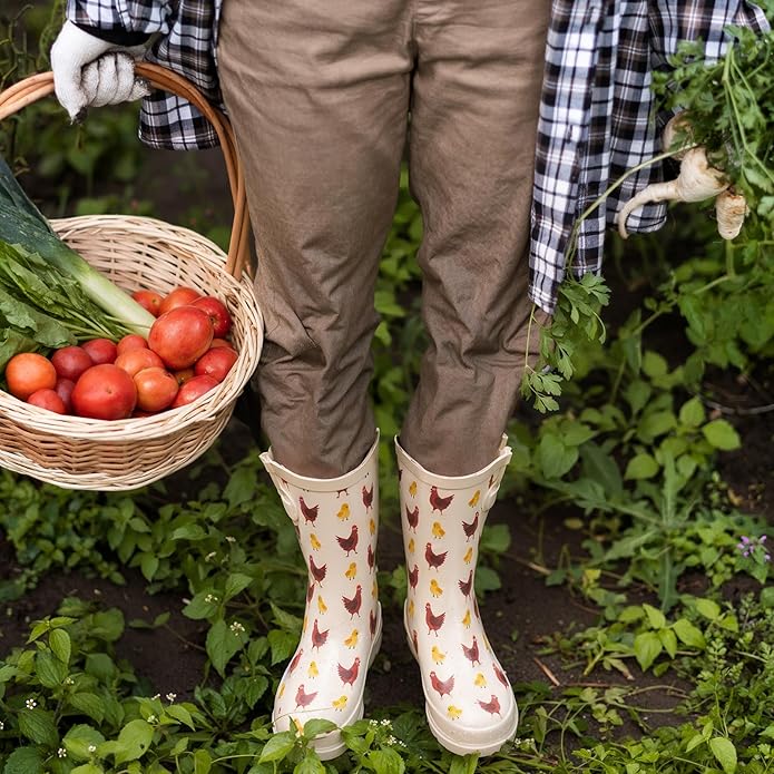 HISEA Rubber Rain Boots for Women Waterproof Garden Mud Boots