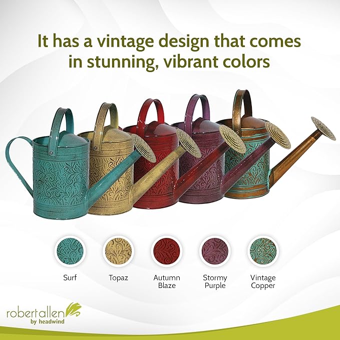 Robert Allen MPT01185 Metal Watering can, 1 Gallon, Stormy Purple