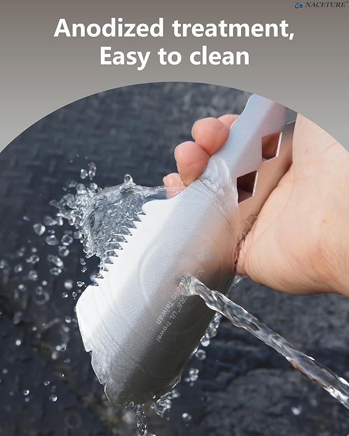 NACETURE Ultralight Backpacking Trowel Aluminum Shovel Small Potty Multitool with Longer Handle Design Essential for Hiking, Camping and Survival Bags(Black 1 Pack)